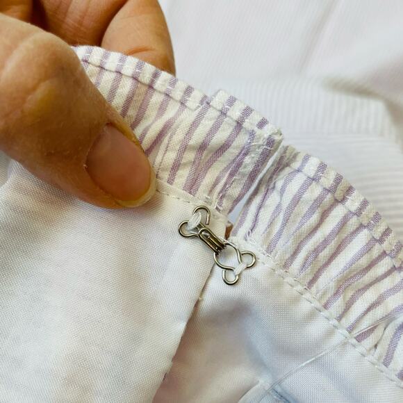 NWT Florence Eiseman Size 12 Lavender Stripe Seersucker Dress with Ruffles - Picture 6 of 6